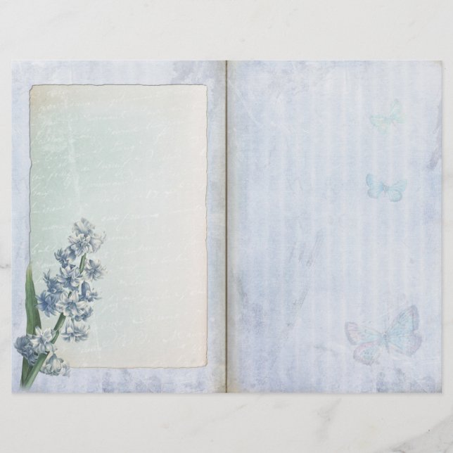 Page Journal fractionné bleu Shabby (Devant)