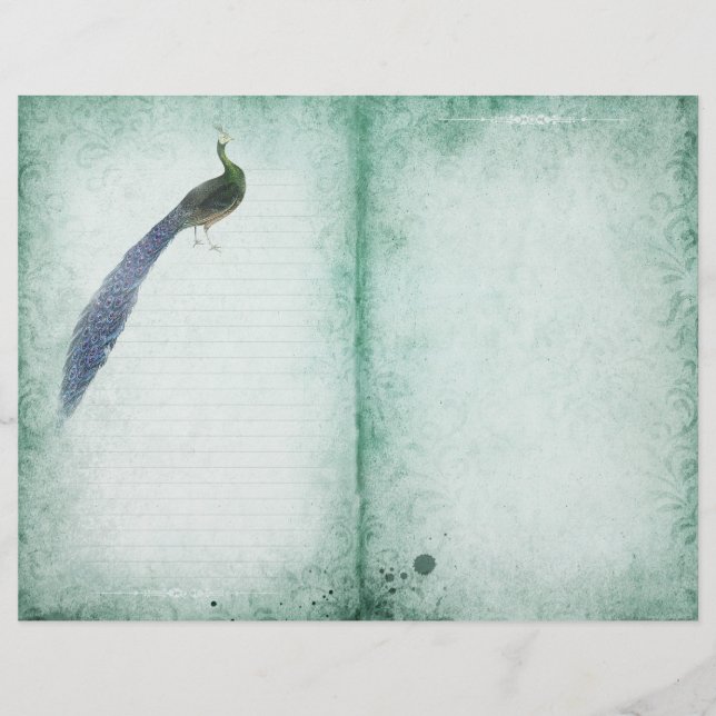 Page Journal Peacock vintage (Devant)