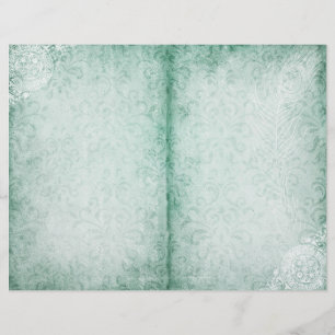 Page Journal Vintage de la plume de Green Shabby