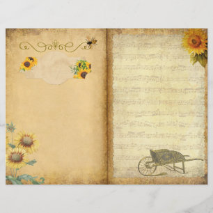 Page Journal Vintage Sunflower