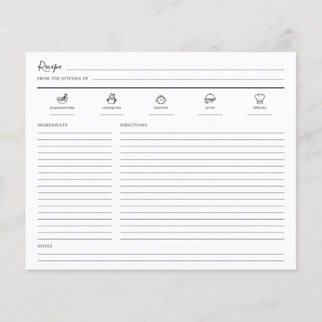Page Livre de recettes minimaliste moderne (Devant)