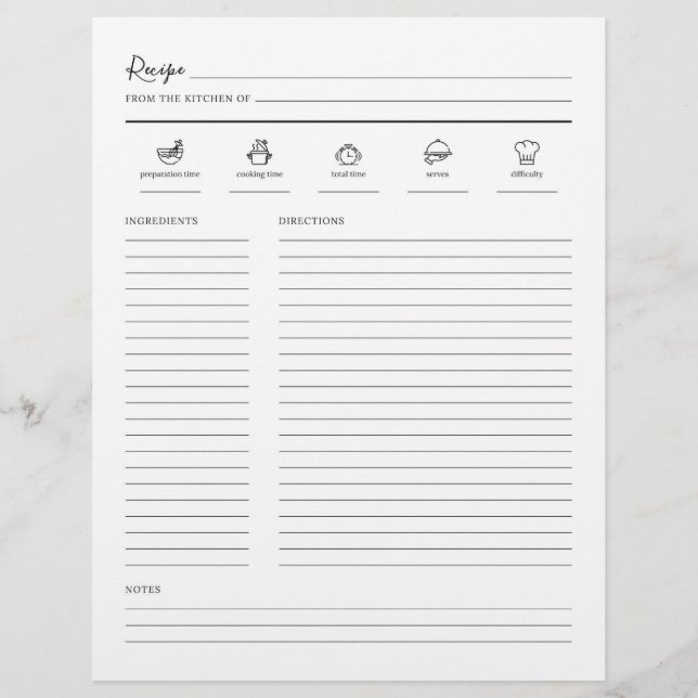 Page Livre de recettes minimaliste moderne (Devant)