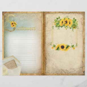 Page Page Ancien Collage Parchemin Tournesol Journ