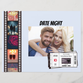 Page Personnalisable Date Night Movie Scrapbook
