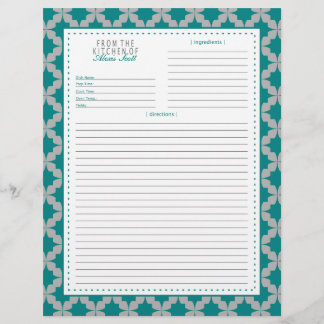 Page Recette de l'étoile rétro turquoise