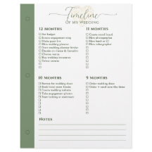 Page wedding planner de 12 à 5 mois Classeur du ca