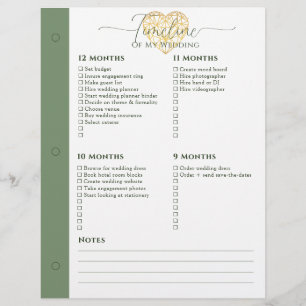 Page wedding planner de 12 à 5 mois Classeur du ca