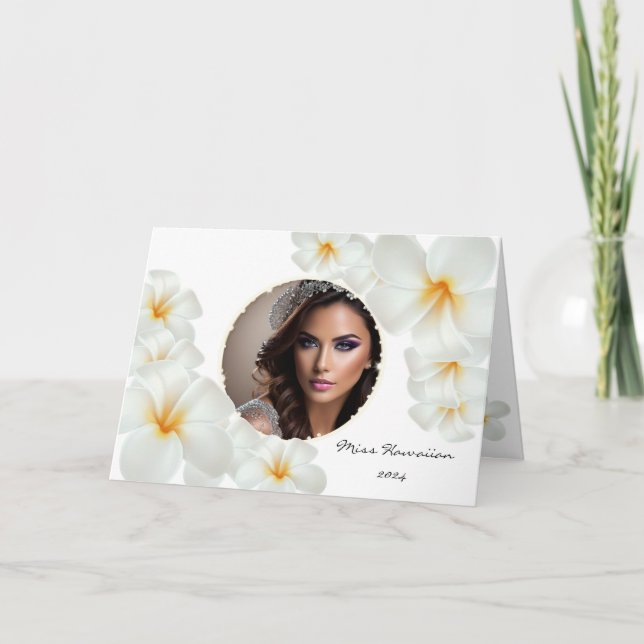 Pageant Grey Card-Plumeria Faire-part personnalisé (Devant)