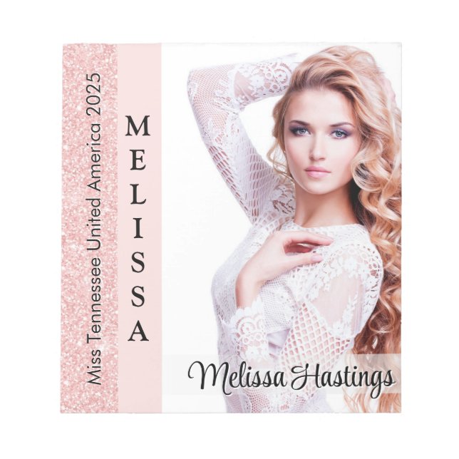 Pageant rose rose Glitz Autographe petit Bloc-note (Devant)