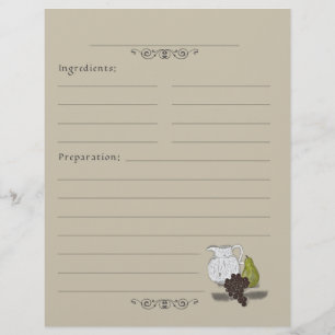 Pages de Classeur de la recette de l'illustration