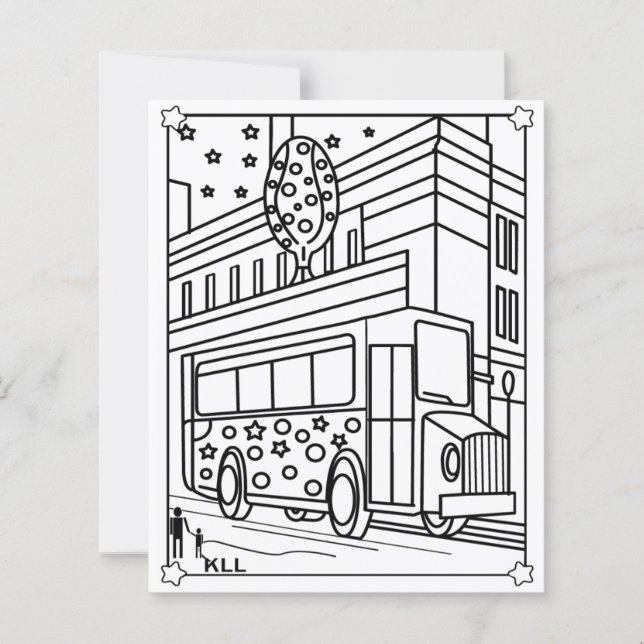 Pages de coloriage de bus enfants (Devant)