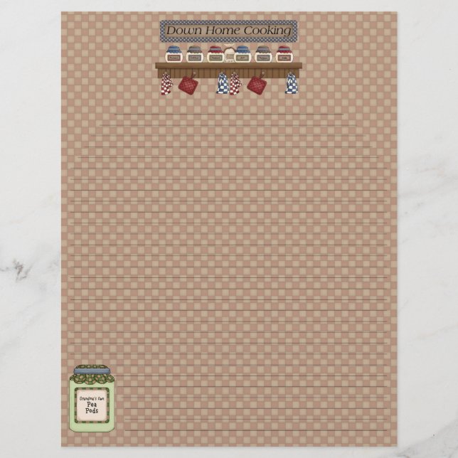 Pages de recette de Cuisine de bas de page (Lined) (Devant)