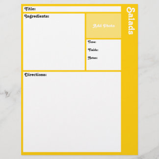 Pages de recette (Jaune)