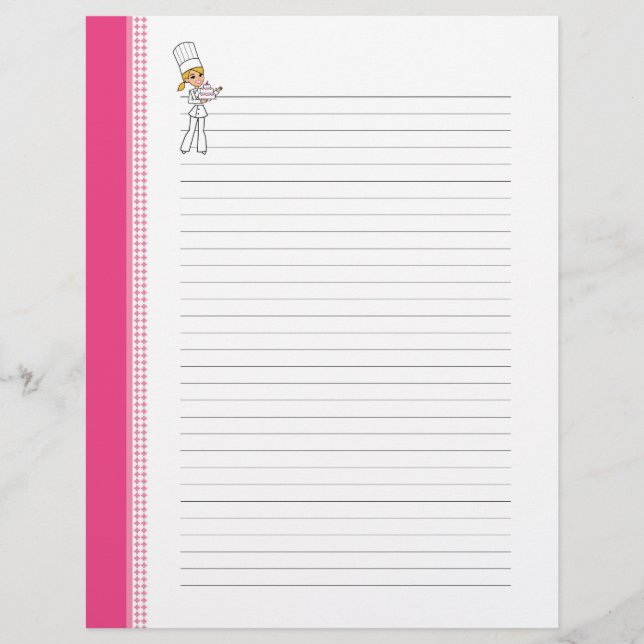 Pages de recette mignonnes pour classeurs de cuisi (Devant)