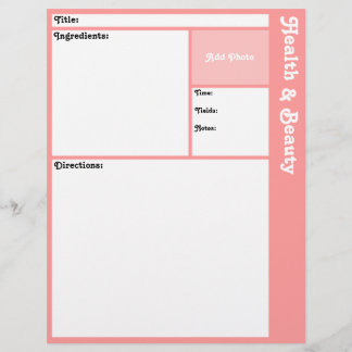 Pages de recette (rose)
