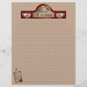 Pages de recettes de cuisine de maman (Lined)