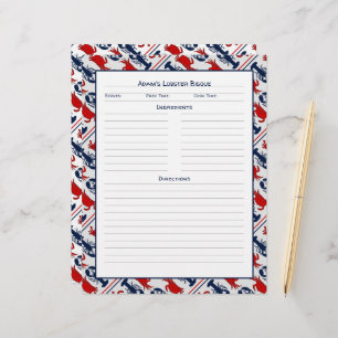 Pages de recettes de fruits de mer Homard Crabe De