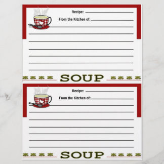 Pages de recettes de soupe pour le Classeur de rec