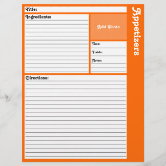 Pages de recettes liées (orange)