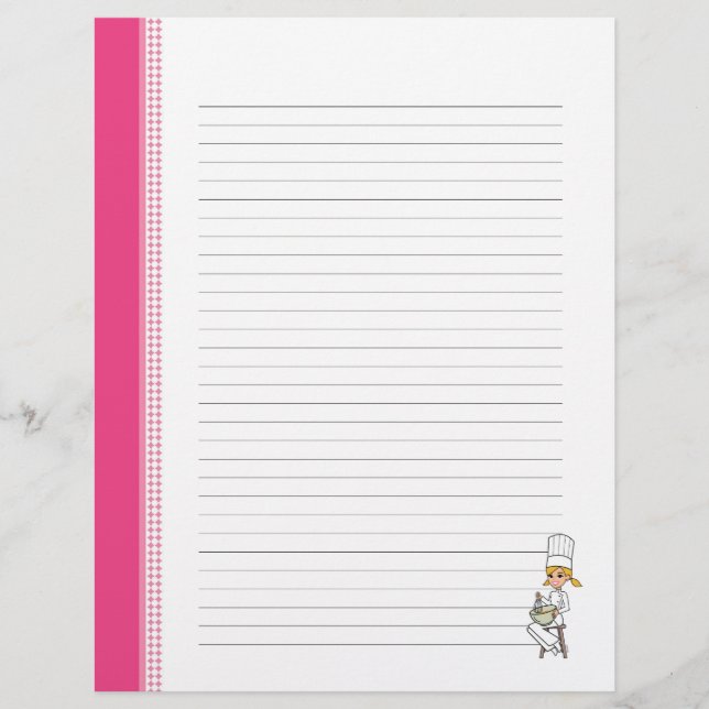 Pages de recettes mignonnes pour les Classeurs de  (Devant)