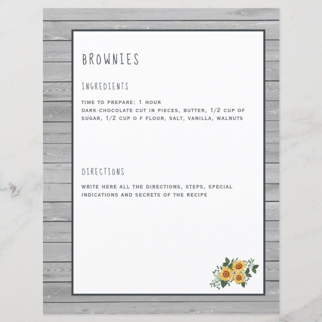 Pages de recettes rustiques pour l'organisateur de (Devant)