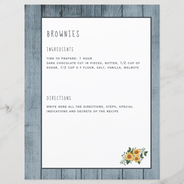 Pages de recettes rustiques pour l'organisateur de (Devant)