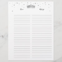 Pages de remplissage du livre d'invité sur papier