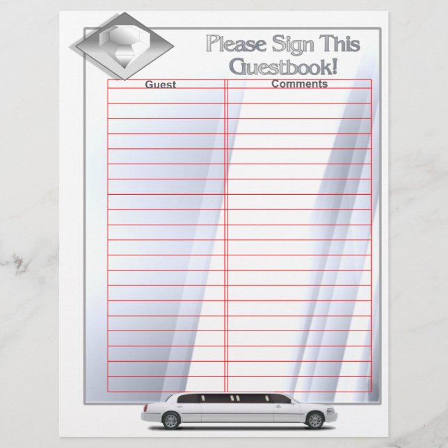 Pages du livre d'or de l'album de mariage (inserts (Devant)