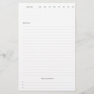Pagew du planificateur hebdomadaire