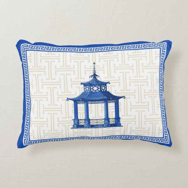 Pagoda bleue sur le coussin de frette (Devant)