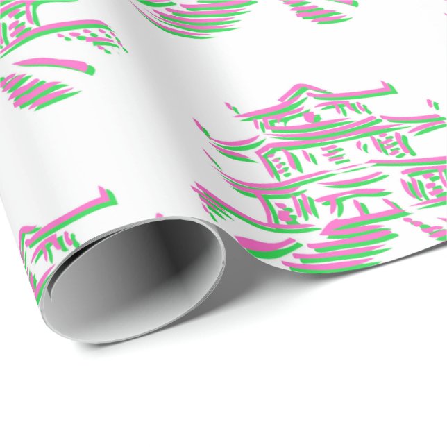 Pagode de Noël Pagode cadeau Papier d'enveloppemen (Coin rond)