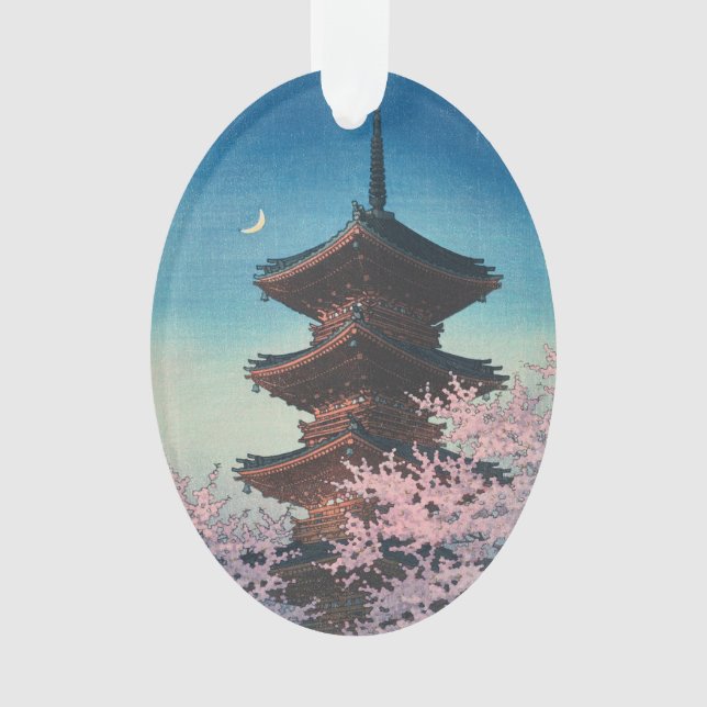 Pagode de printemps japonaise vintage en gravure s (devant)