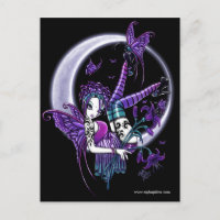 Paige Tattoo Lune Fleur Carte Postale