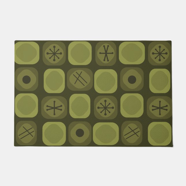 Paillasson 1950 Mod Art Soft Cubes Olive Green (Devant)