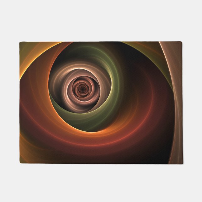 Paillasson 3D Spirale Abstraite couleurs chaudes Art fractal  (Devant)