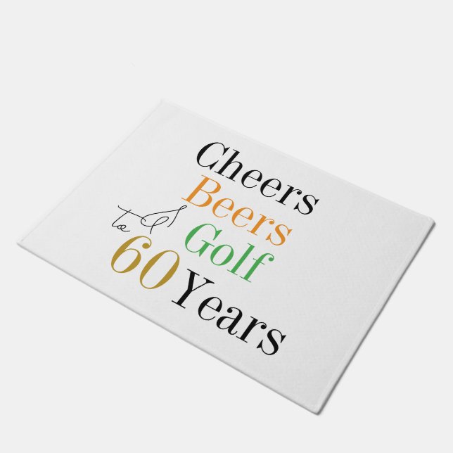 Paillasson 60e anniversaire Golf Cheers Bières minimal (Incliné)