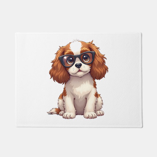 Paillasson A cute dog King Charles Spaniel COPY (Devant)