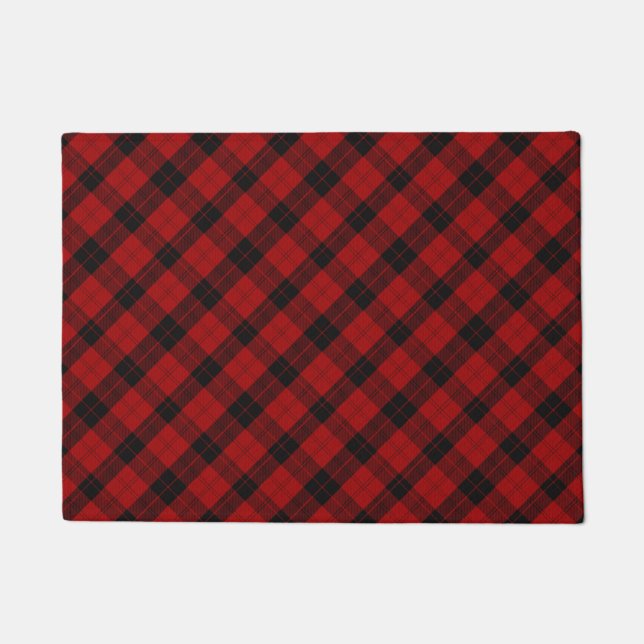 Paillasson à damiers Noël Rouge Buffalo Plaid (Devant)