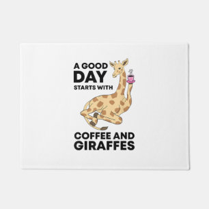 Paillasson A Good Day Starts With Coffee & Giraffe Gift Funny