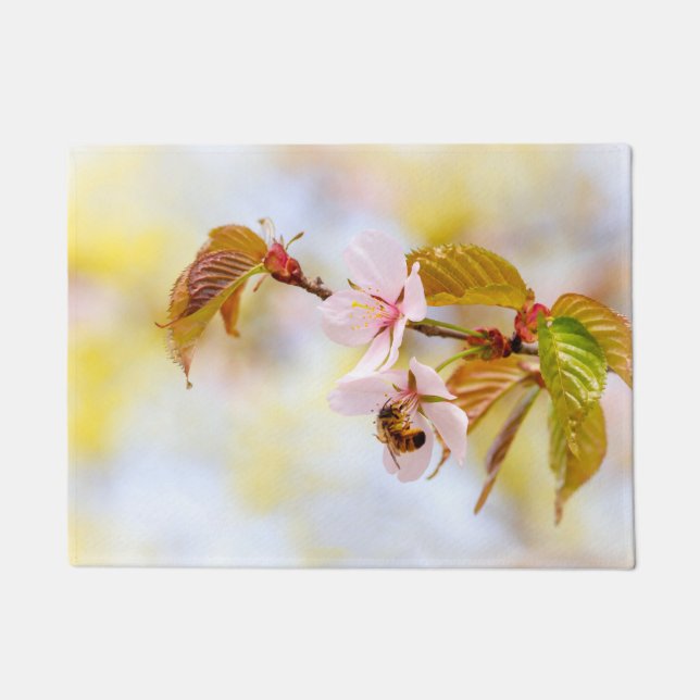 Paillasson Abeille Sur Une Fleur De Cerise (Devant)