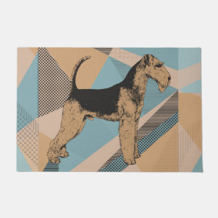 Paillasson Abrégé sur géométrique Airedale Terrier