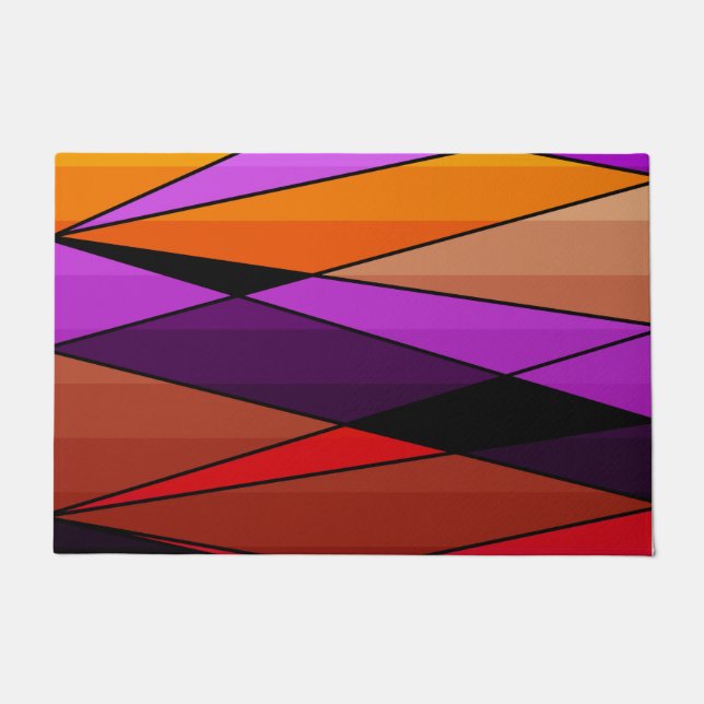 Paillasson Abstract moderne geometric shapes triorange (Devant)