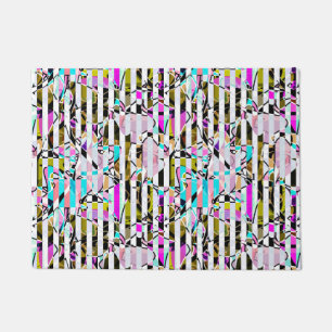 Paillasson Abstract striped pattern stripes beige turquoise p
