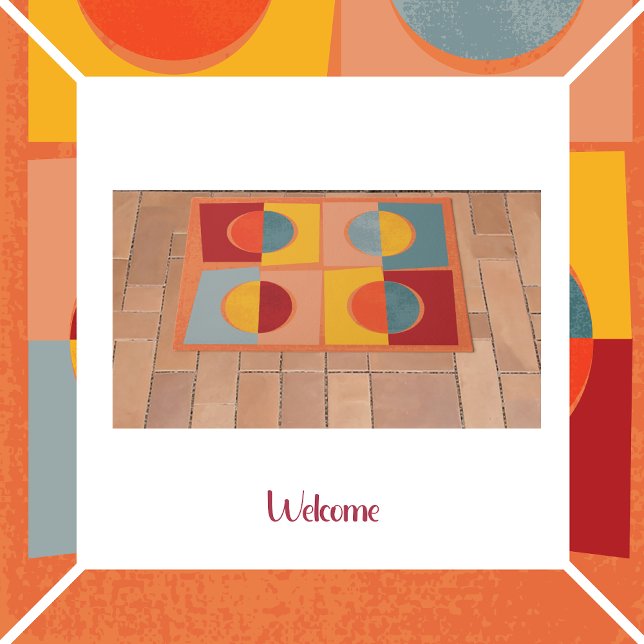 Paillasson Abstrait avec cercles et Carrés (Créateur téléchargé)