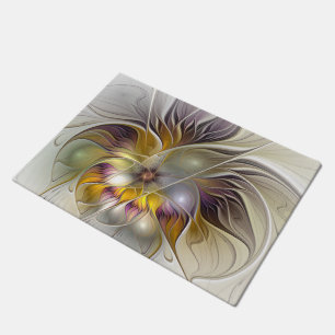 Paillasson Abstrait Imaginaire coloré Fleur moderne Fractal