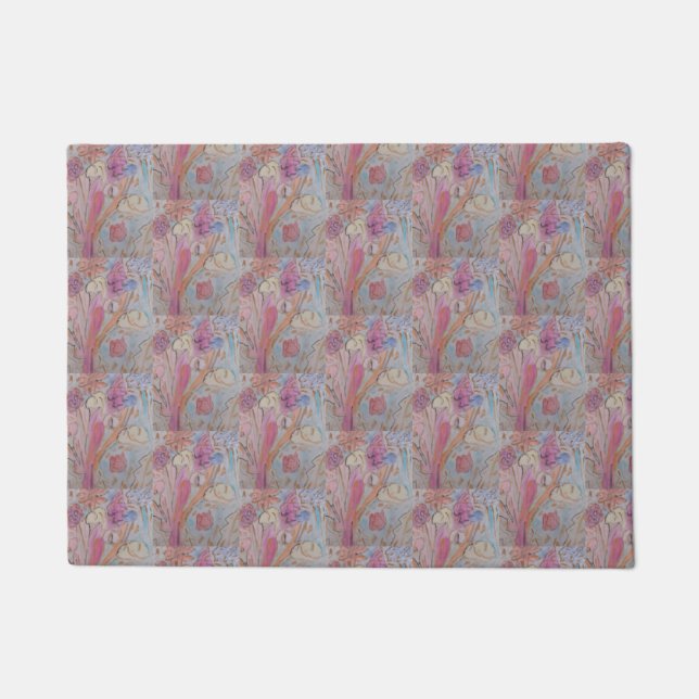 Paillasson Abstrait Pastel Floral (Devant)
