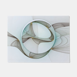 Paillasson Abstrait Turquoise Brown Gold Elegance