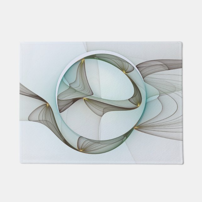 Paillasson Abstrait Turquoise Brown Gold Elegance (Devant)