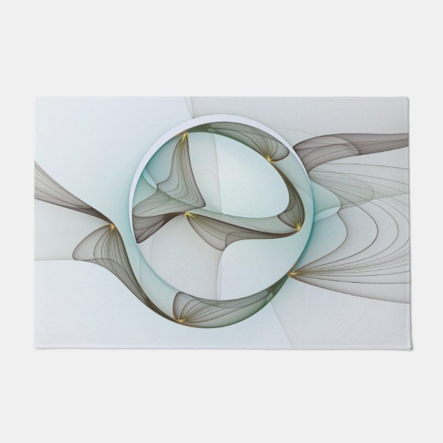 Paillasson Abstrait Turquoise Brown Gold Elegance (Devant)