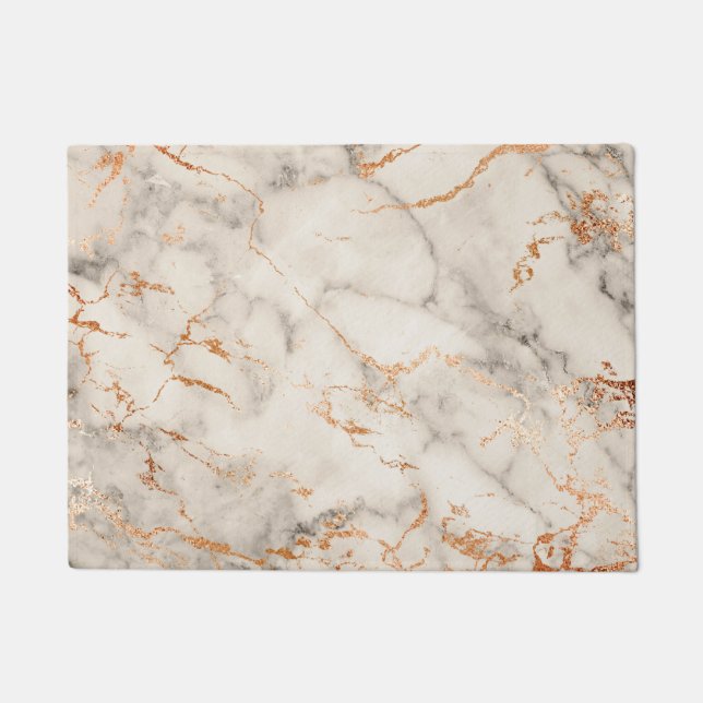 Paillasson Accents Brown et Motif Abstrait blanc (Devant)